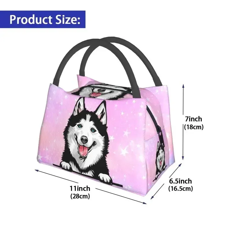 Custom Siberian Husky Lunch Bags Women Warm Cooler Insulated Lunch Boxes for Office Travel lunch bags for men