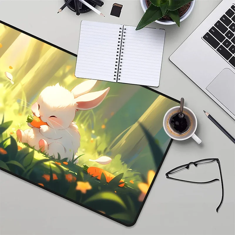 Xxl Mousepad Anime Carrot Moused Pad Mouse Kawaii Keyboard Gaming Mats Sunshine Plant Rabbit Computer and Office Table Mat Gamer