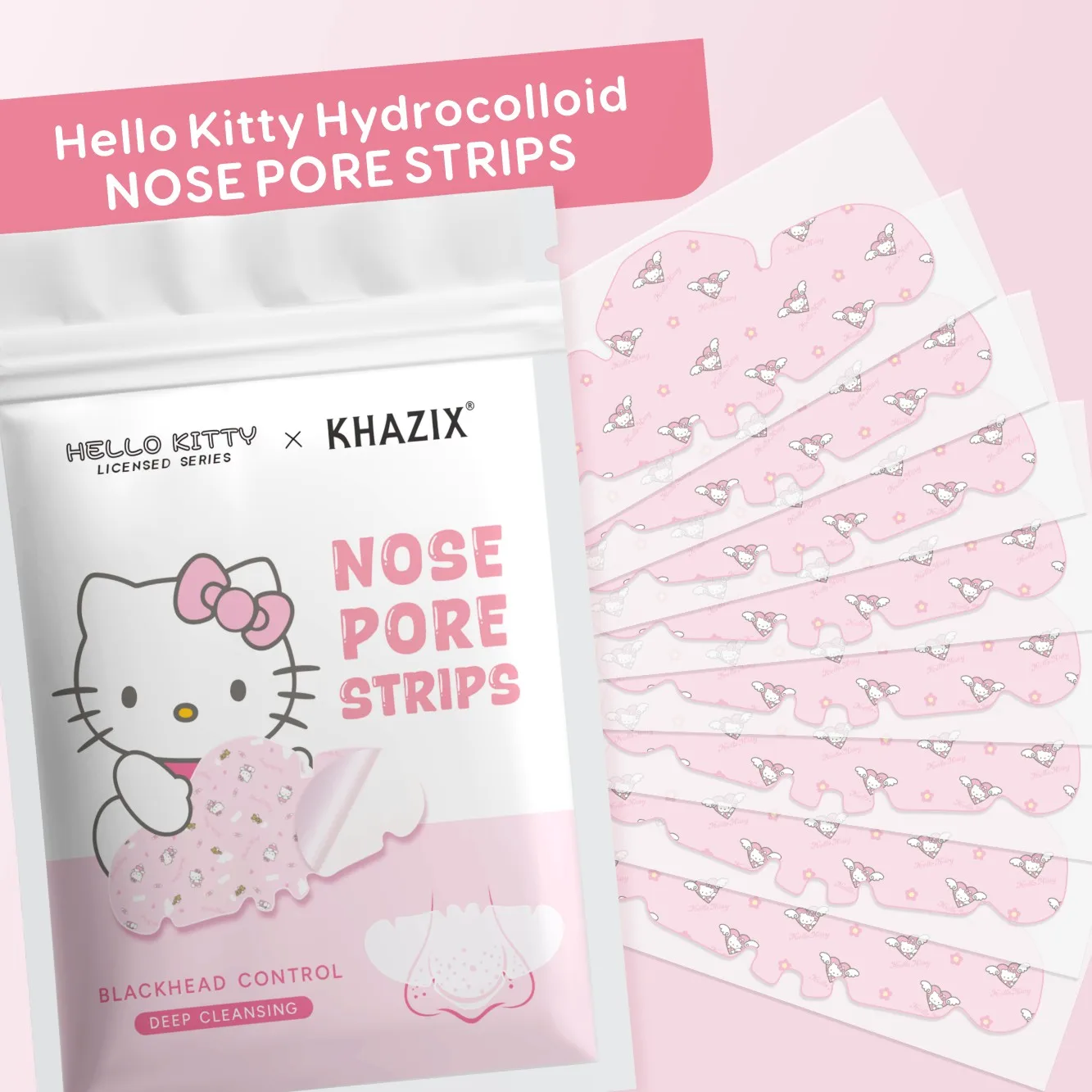 Hello Kitty 7/15PCS Nose Strips Cute Cartoon Kawaii Nose Stickers Beauty Gift Women