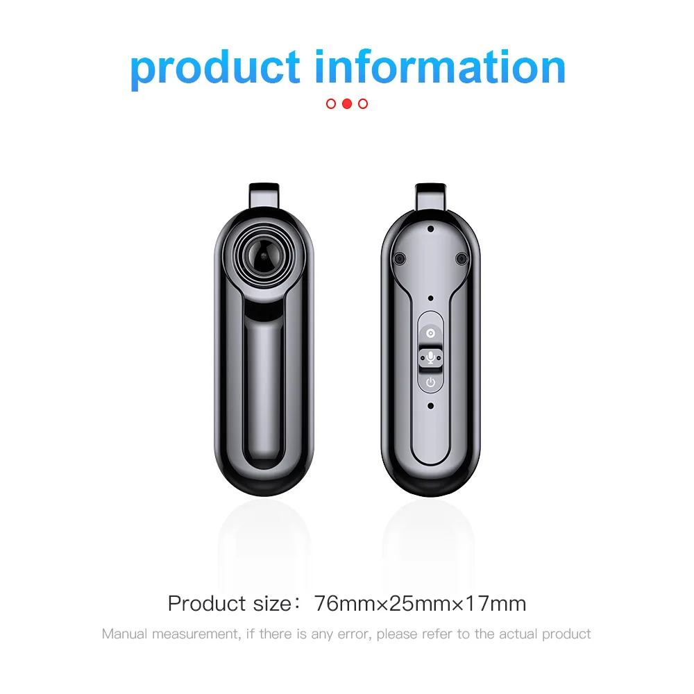 

V3 1080P Portable Body Camera 21g Clip/Lanyard Design with 150Min Recording & OTG Android Playback