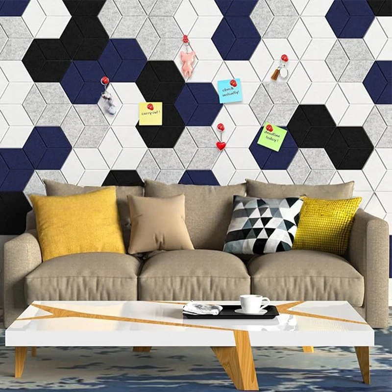 

12 Pcs Self-Adhesive Hexagonal Acoustic Panels Acoustic Foam Panels Y-Shaped Absorbs Noise Eliminates Background Wall Decoration