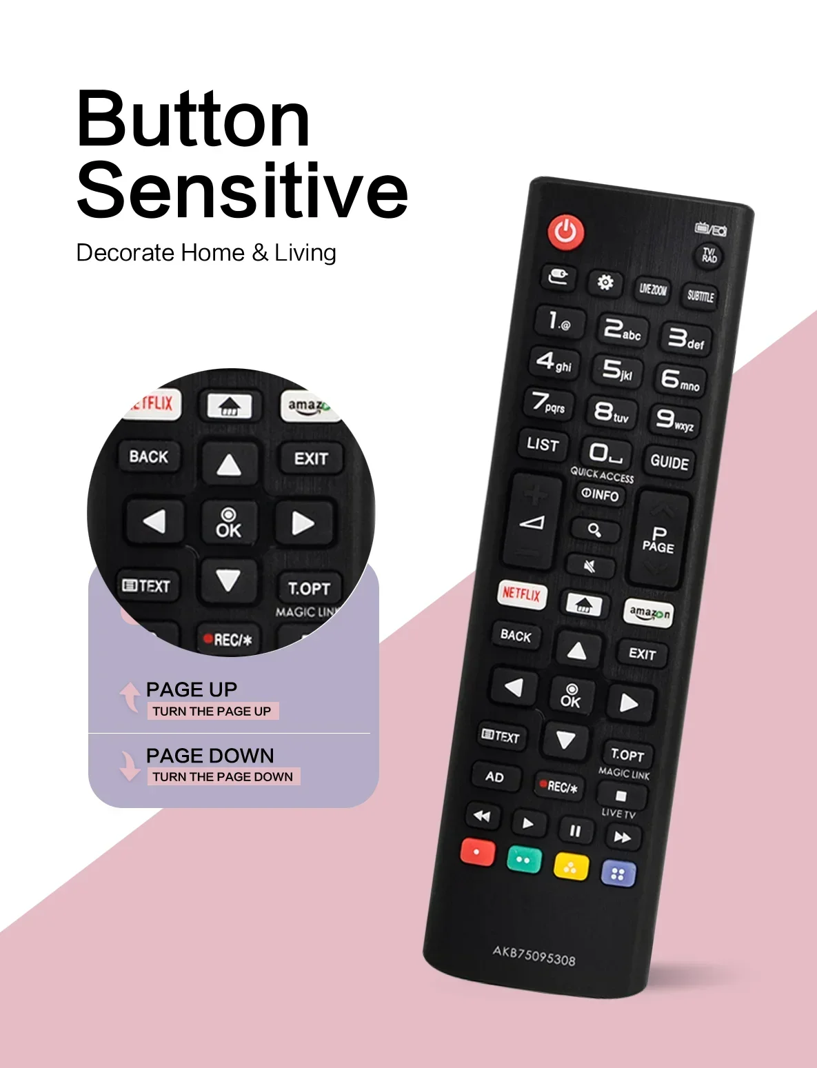 Fernbedienung AKB75375608 für LG Smart TV 32LK6100 32LK6200 43LK5900 43LK6100 42UK6200 49UK6200 55UK6200 43UK6300 Ersatz – Detail 2