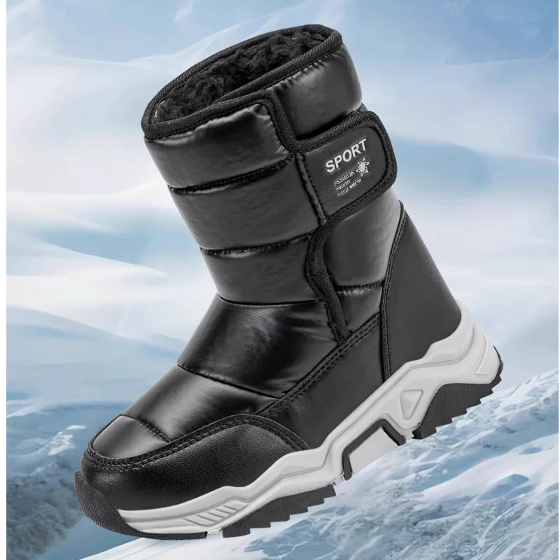 

Детские зимние сапоги 2026 для мальчиков и девочек, водонепроницаемые, нескользящие, теплые, морозостойкие, для активного отдыха, зимняя обувь для детей