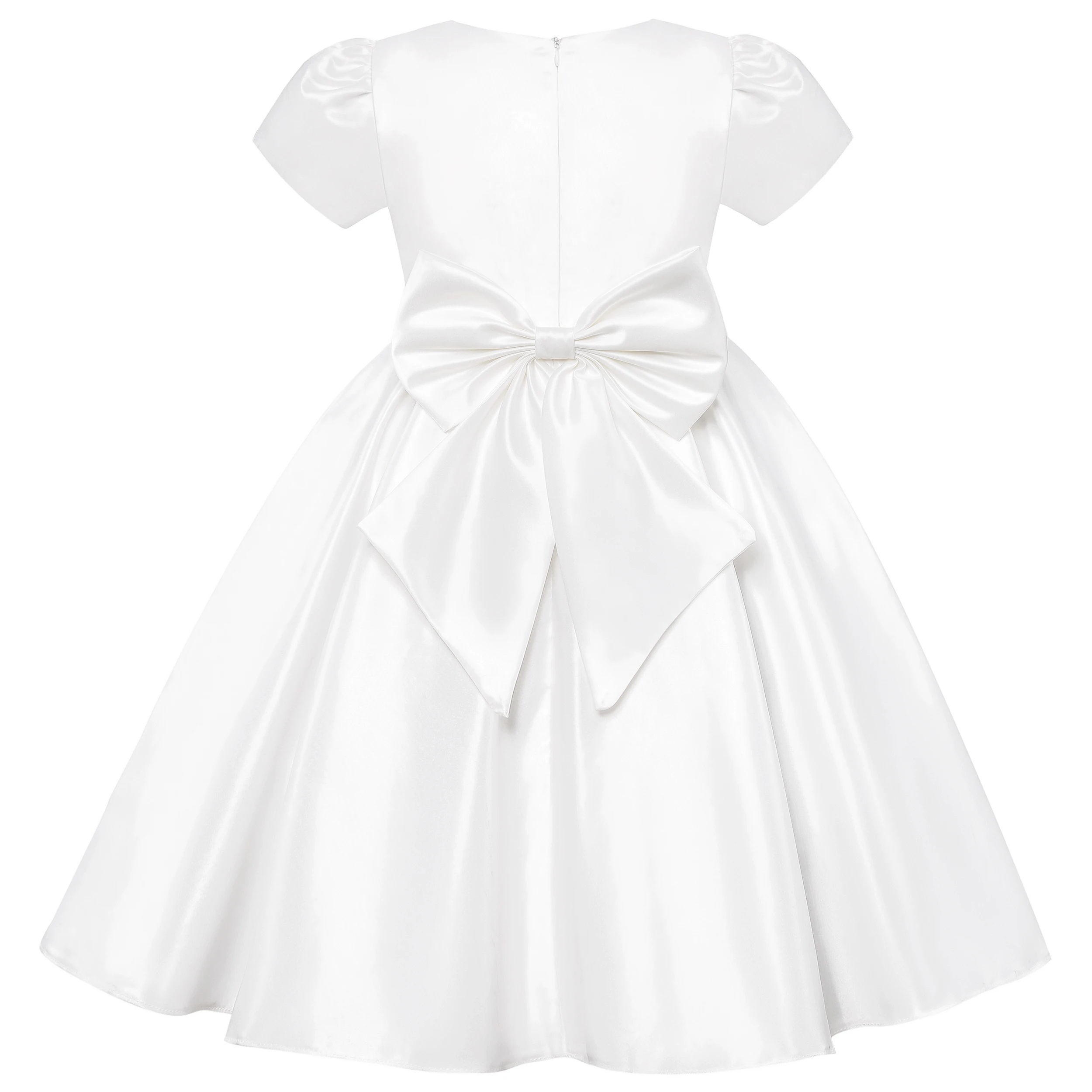 White and Flawless Dress, Flower Girl Costume, Pure White Bridesmaid Dress for Children, Wedding Party Dress