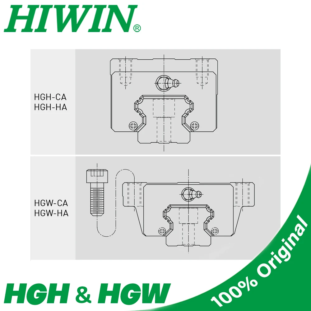 Imagem -06 - Bloco de Corrediça Linear Genuíno do Guia para o Cnc do Trilho Hiwin Hgh15ca Hgh20ca Hgh25ca Hgh30ca Hgh30ca Hgh30ca Hgw15cc Hgw20cc Hgw25cc