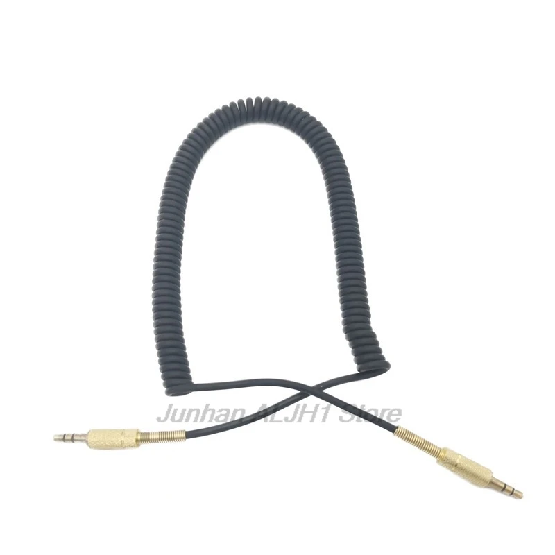 3.5mm Male to Male Jack Coiled Audio AUX Cable for Headset Spearker Car Speaker Replacement AUX Cord F1