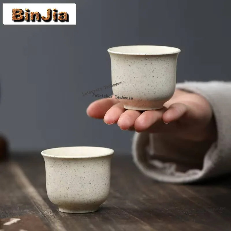 2pc/set Boutique Zisha White Jade Section Mud Teacup Portable Tea Bowl Master Cup Handmade Purple Clay Tea Set Accessories 75ML