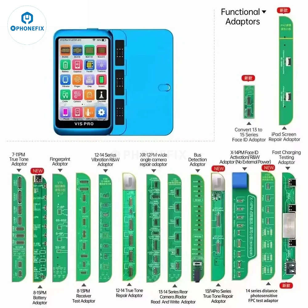 JCID V1S PRO with BGA315 BGA110 BGA70 Socket for IPhone 6-15 Pro MAX Nand Flash Read Write /Screen True Tone Repair Programmer