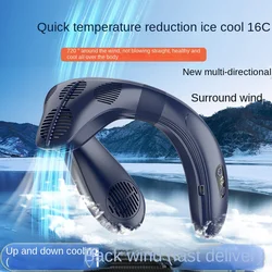 2024 nuovo ventilatore da collo appeso all'aperto refrigerazione telescopica aria condizionata mini portatile silenzioso senza foglie