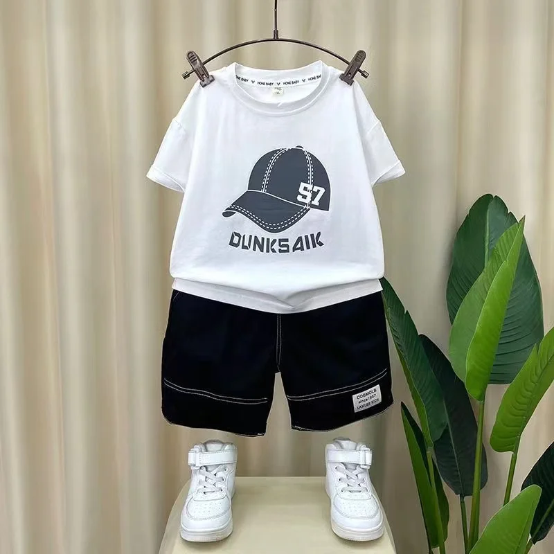 

Boys' Summer Short Sleeved Set 2024 New Fashionable Baby Clothes Handsome Internet Popular Children's Thin Two Piece Set Trendy