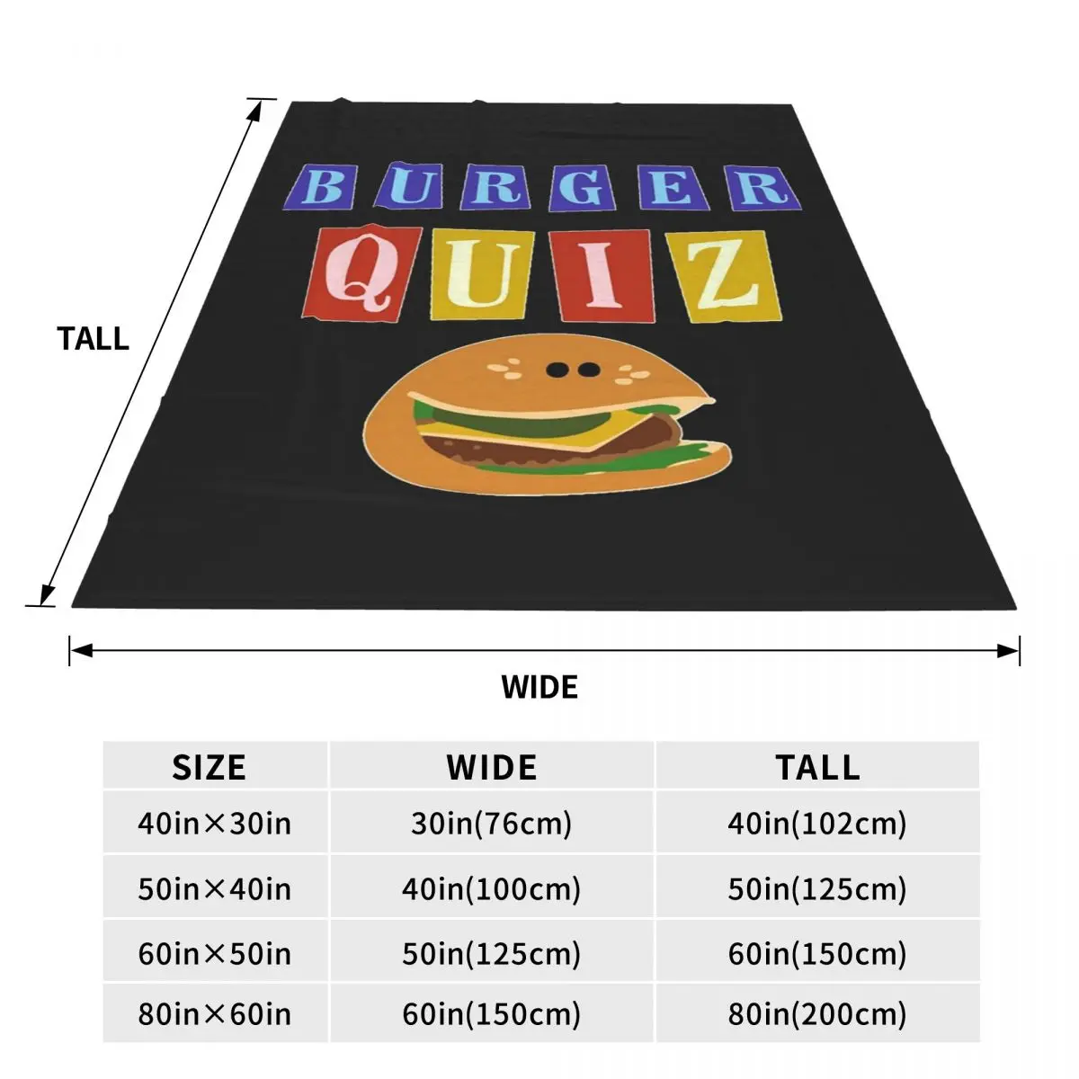 Burger Quizz New Logo Blanket Soft Warm Flannel Throw Blanket Bedspread for Bed Living room Picnic Travel Home Couch