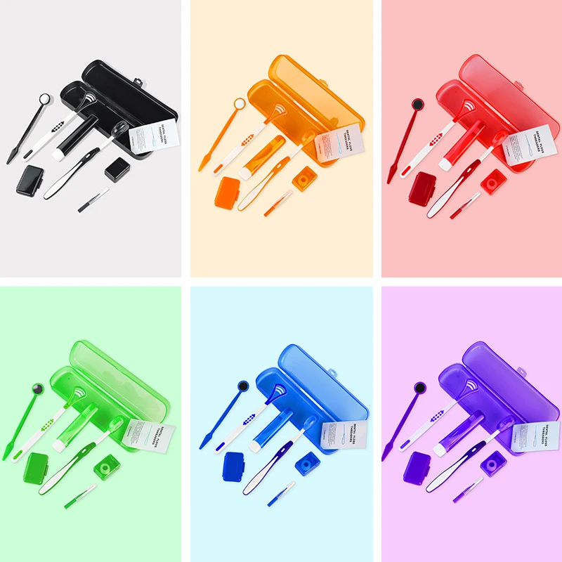 8 Piezas Kit de Cepillos de Cuidado Dental para Ortodoncia, Limpieza de Brackets con Cepillo Interdental, Hilo Dental y Cera de Ortodoncia, Estuche de Viaje 4