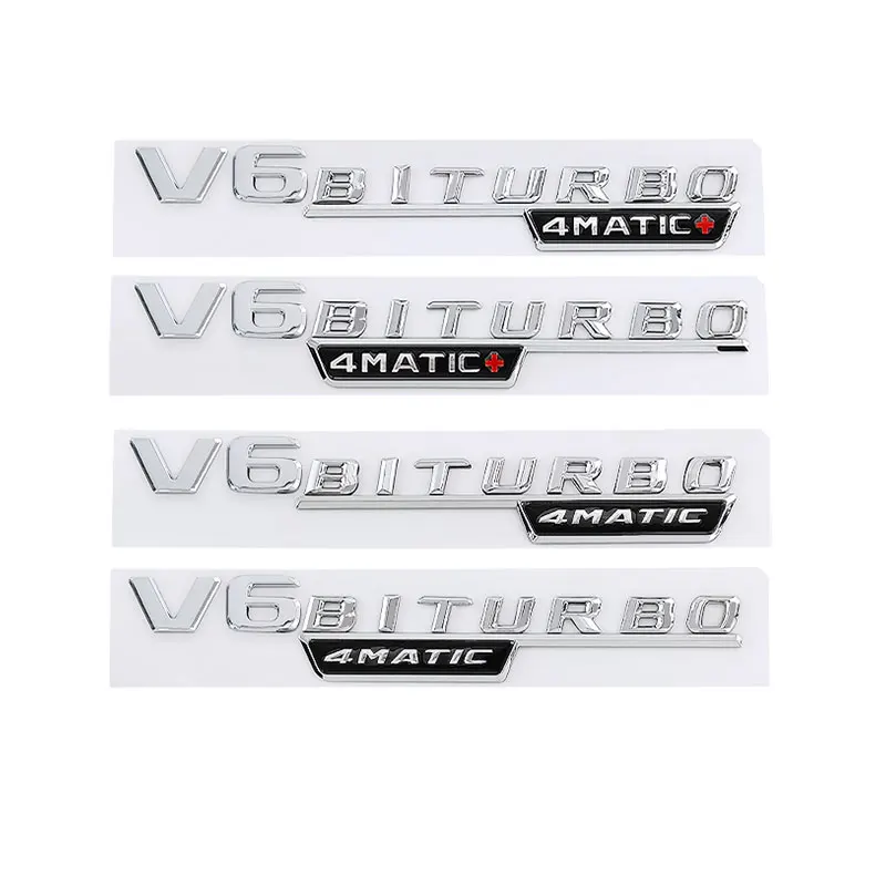 

V6 BITURBO AMG 4matic 4matic+ logo left and right logo for Mercedes Benz refit AMG body leaf scooter 4MATIC+ labels car sticker