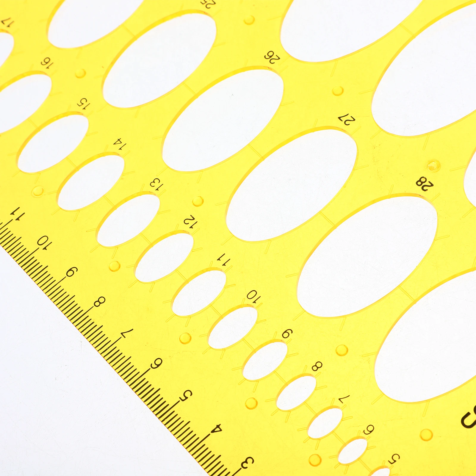 مسطرة قالب منحنية أداة قياس شفافة للمكتب المدرسي برتقالي رسم استنسل طقم قياس الهندسة المعمارية القطع الناقص