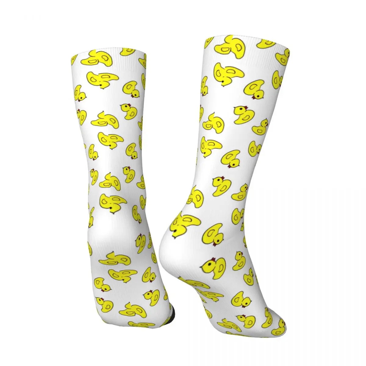 Medias de pato amarillo de dibujos animados, calcetines informales con diseño de patrón, calcetines antideslizantes de otoño, calcetines medianos suaves para escalar para hombres y adultos