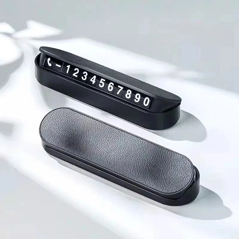 Premium Leather Luminous Temporary Parking Phone Number Plate for Car - New Version - view 5