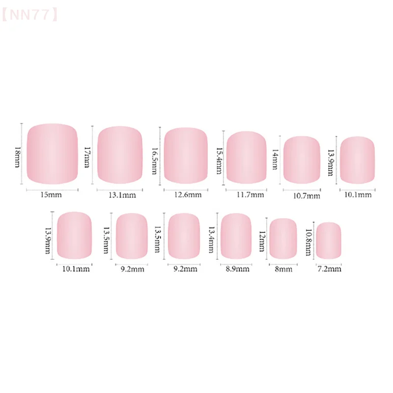 24 Stuks Rose Glitter Korte Vierkante Kunstnagels Met Jelly Lijm Afneembare Nep Vingernagels Volledige Dekking Druk Op Kunstnagels