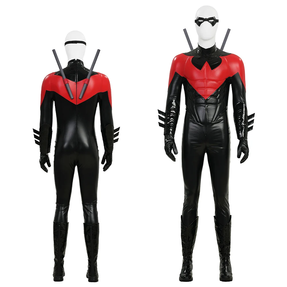 

Red Nightwing Bodysuit Cosplay Costume Full Set Custom Size XS-XXXL Halloween Christmas Comic Con