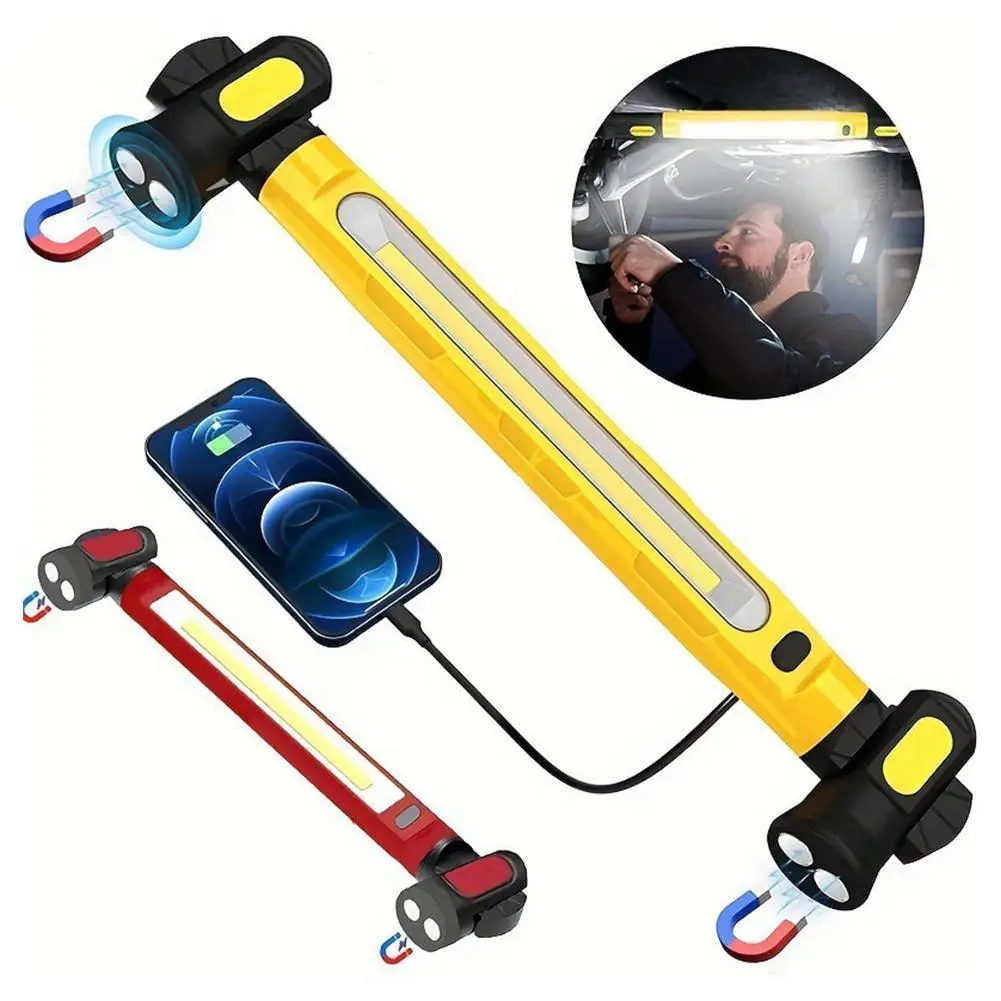 

Super Bright 3000LM LED Rechargeable Magnetic Work Light With Rotating Base & Hooks - Underhood Lamp For Car Repair/Emergency Ki
