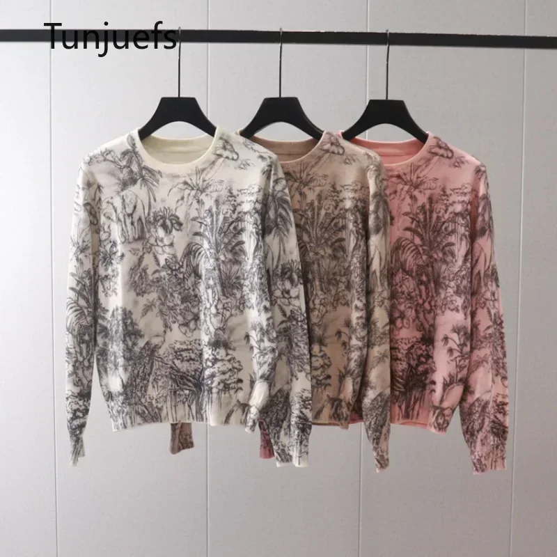 

Y2K Print Women's Sweater Pullovers Long Sleeve sweaters Kawaii Jumper Autumn Winter Knitted Tops Knitwear korea Fashion Jerseys