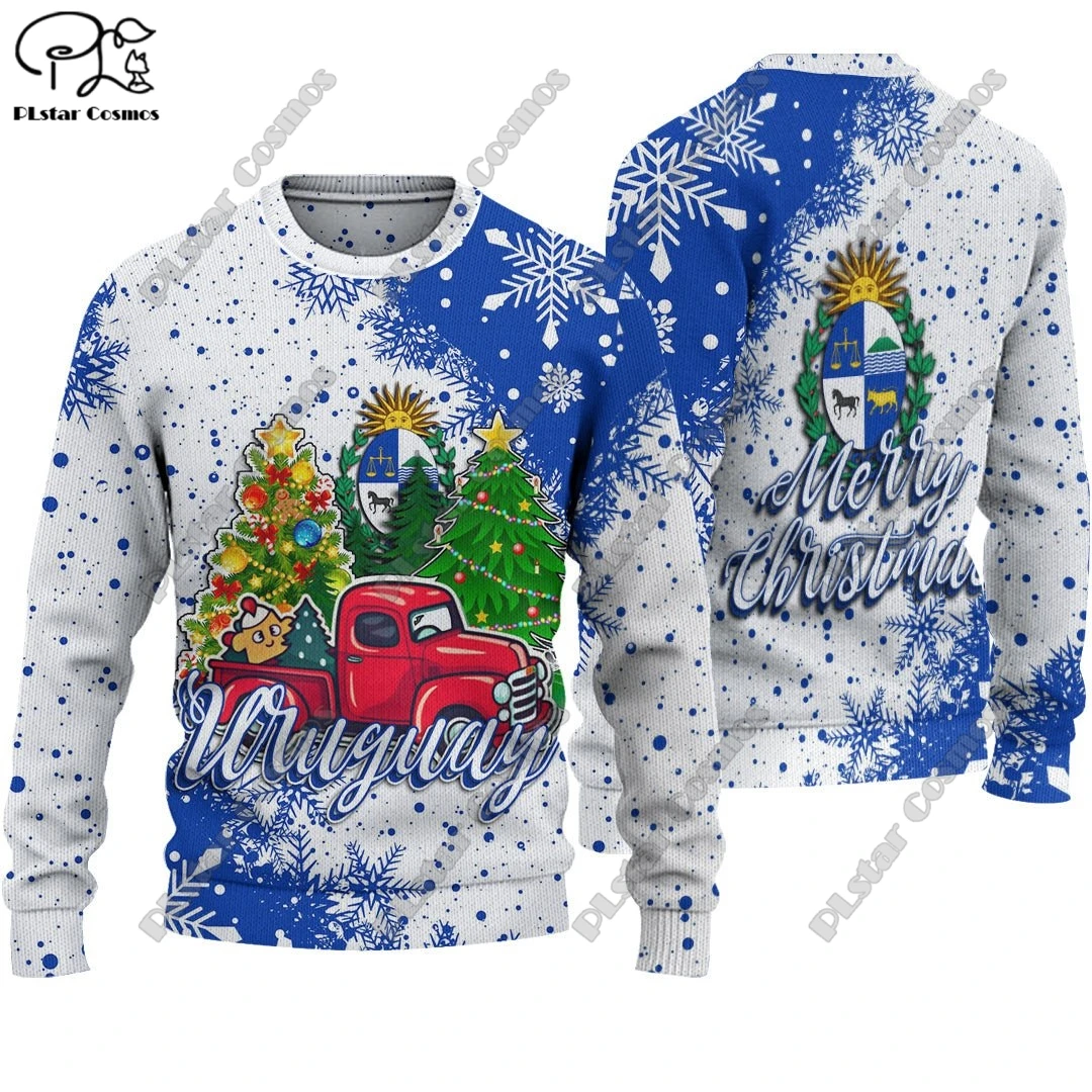 3D Printed Christmas Series UKRAINE Wales URUGUAY Vatican TOGO Turkey Uganda VENEZUELA Pattern Ugly Sweater Street Casual Winter