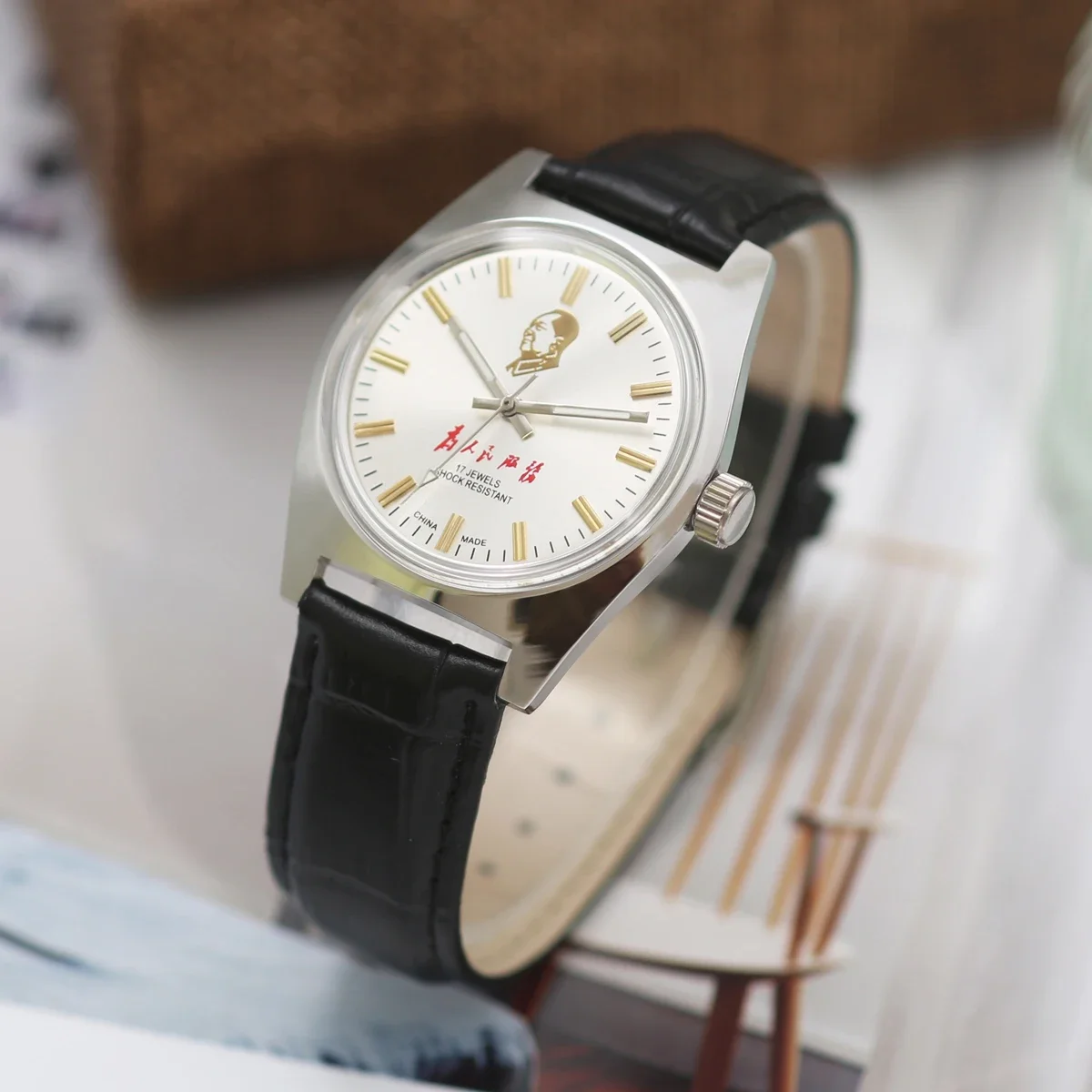 Hand-Wind Wristwatch 7120 - 36MM Water-Resistant Manual Wind Watch Stainless Steel Dropshipping