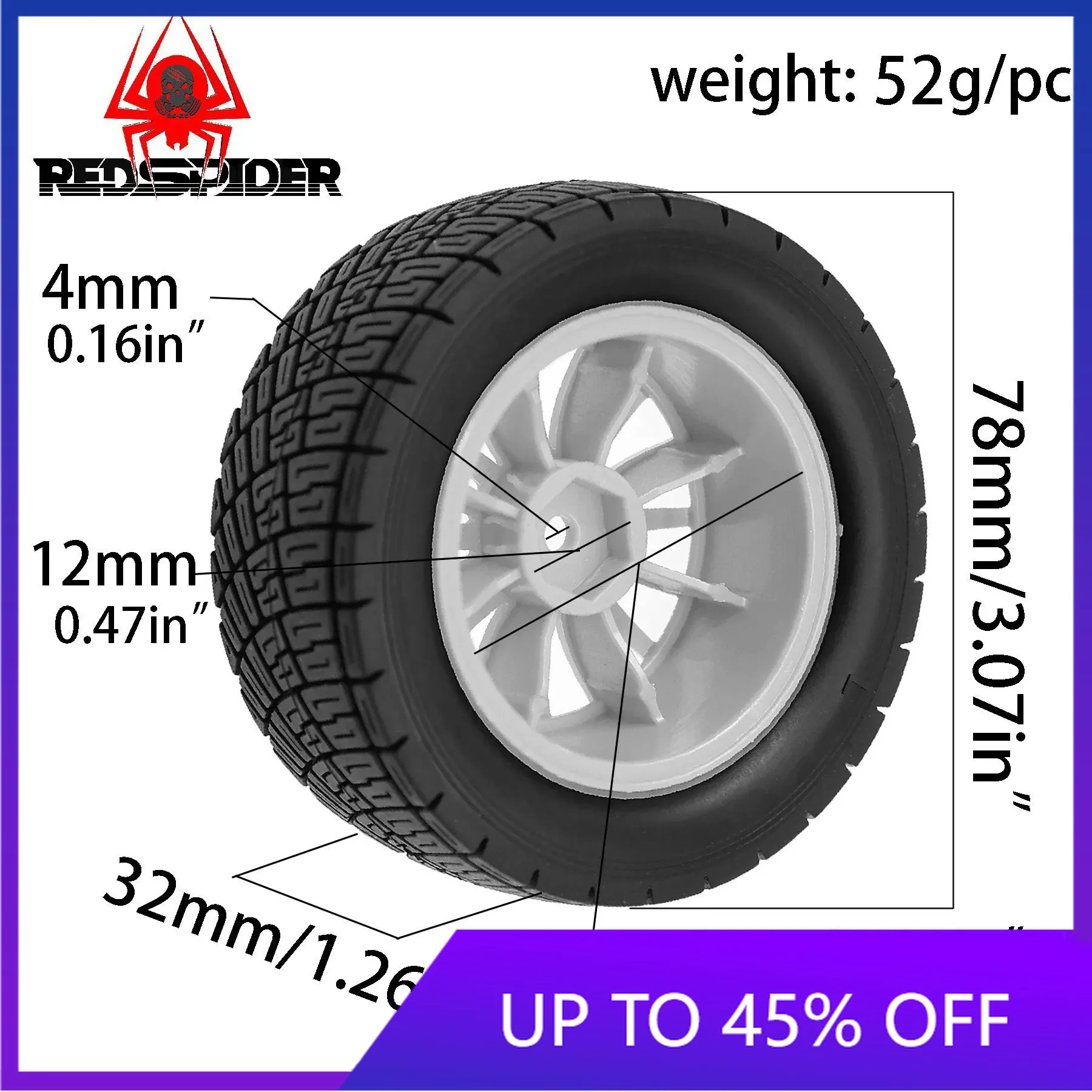 E-Star Hub 78mm Off Road Rally Racing Tire All Terrain Road Tires for HPI WR8 RC Car Upgrade OP Accessories Parts