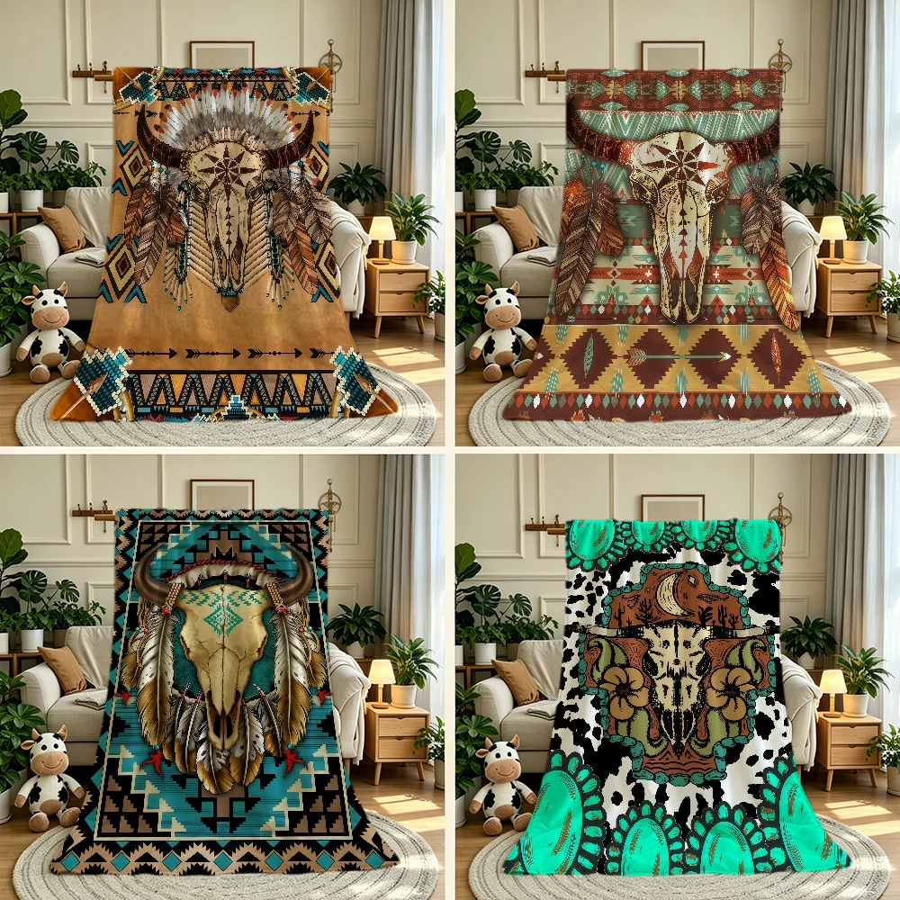A Sheep Head Totem Blanket Throw Super Cosy Plush Living Room Sofa Couch Childish Birthday Gifts
