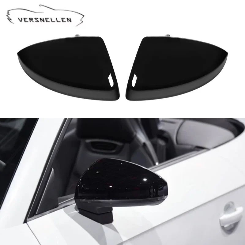

Glossy Black Replacement Rearview Side Mirror Cover Cap For Audi TT TTS TTRS MK3 8S R8 2015-2024 ABS OEM Style Mirror Cover