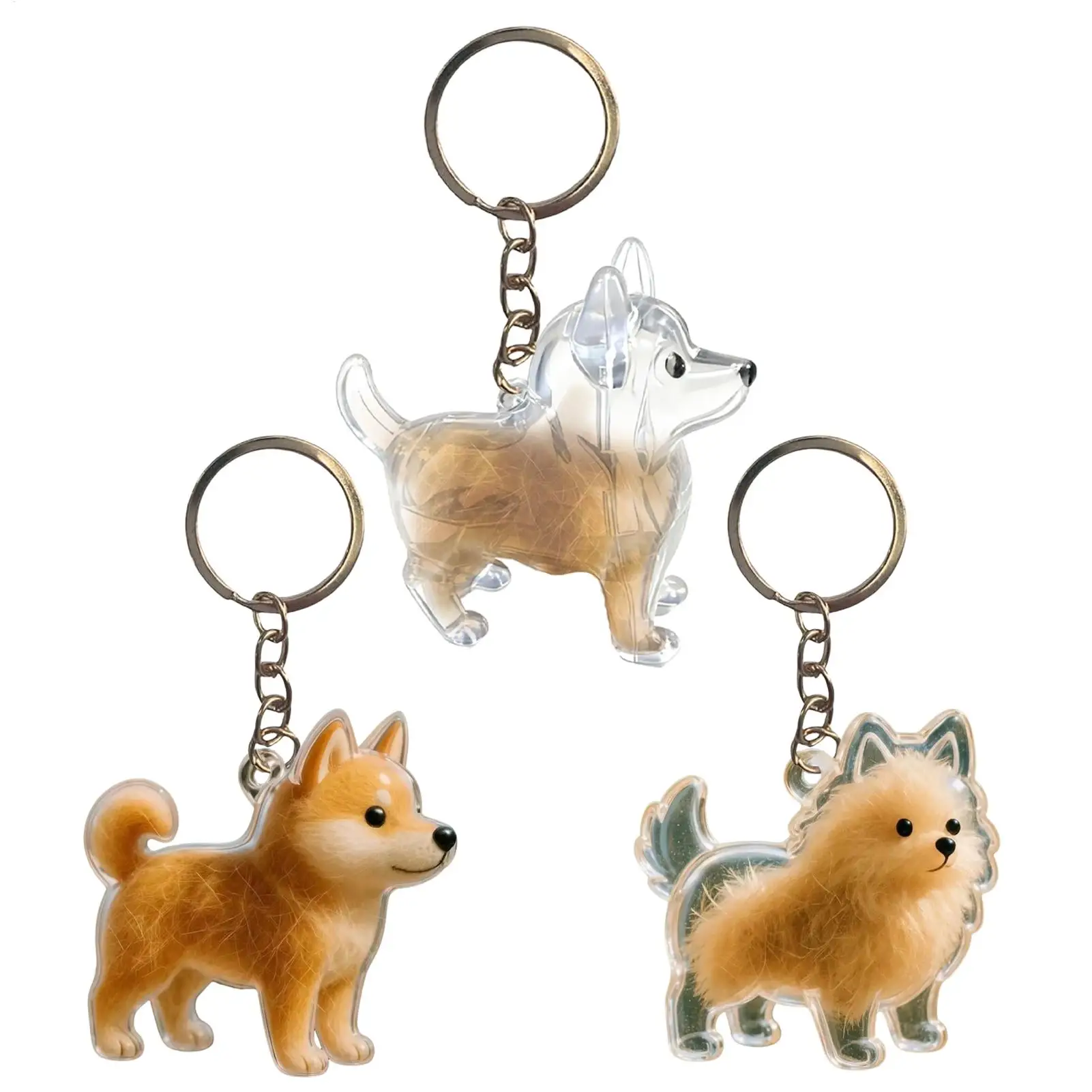 Pet Hair Storage Creative Keychain Pet Hair Storage Transparent Creative Design Pet Souvenirs Pet Puppy/cat Hair Container