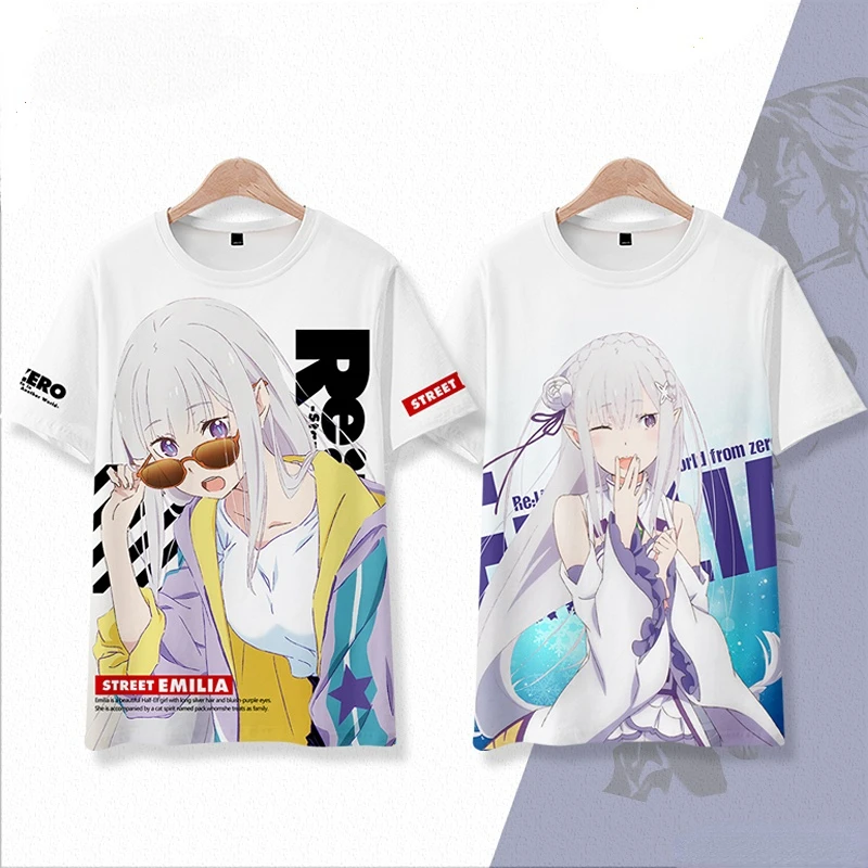 Summer Short Sleeve Anime Clothes RE0 T-Shirts from Zero: Re:Life in a Different World