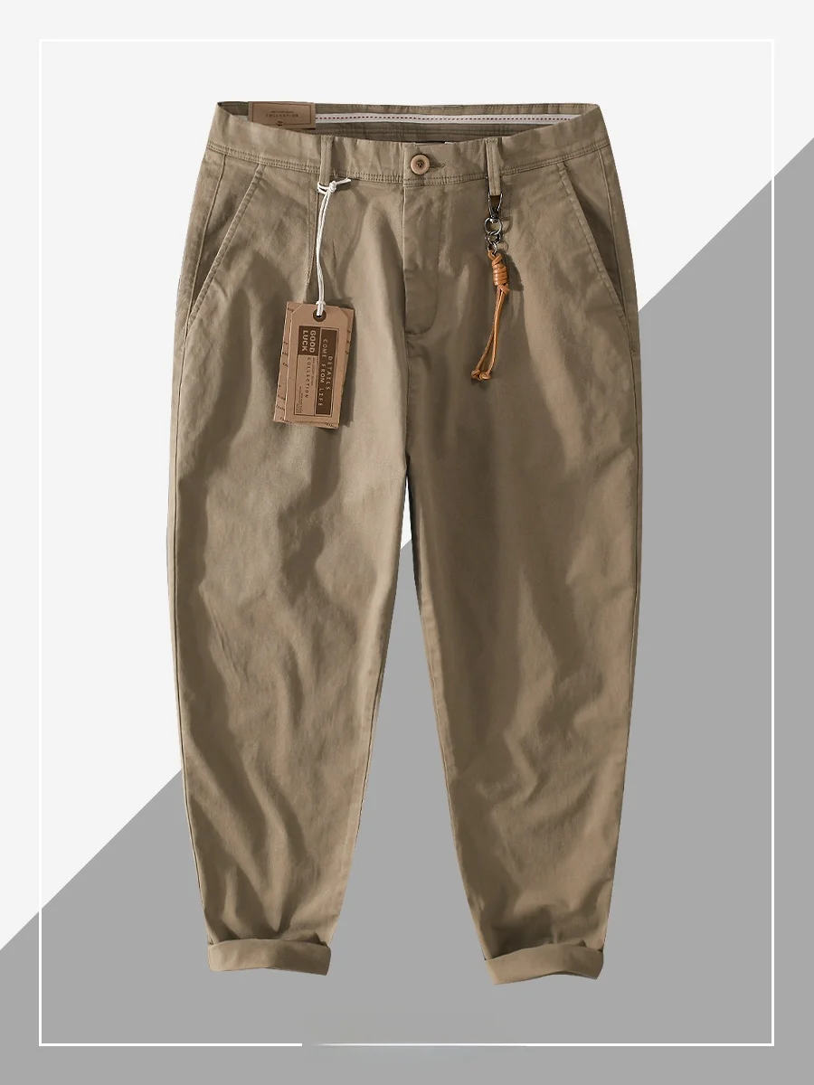 

Ретро-американские рабочие брюки, мужские свободные износостойкие повседневные брюки с прямыми штанинами, весенне-осенние брюки цвета хаки, модные городские брюки