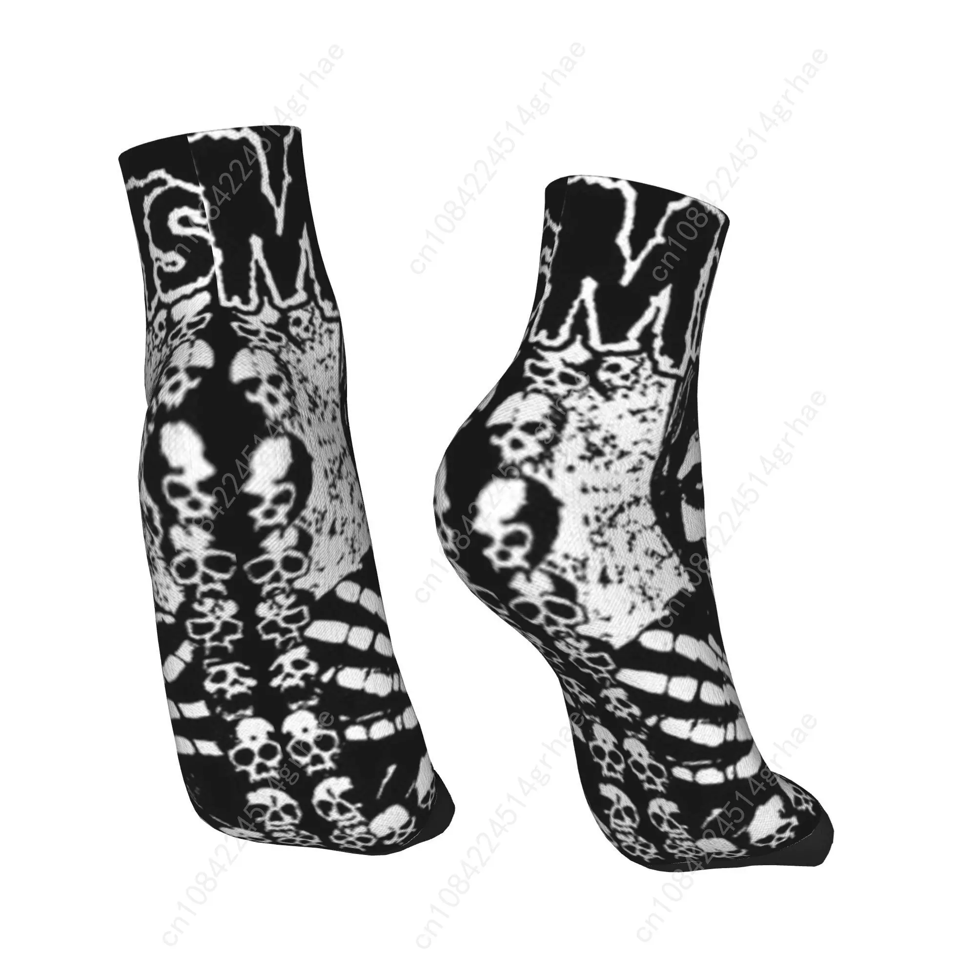 The Misfits Rock Band Pattern Ankle Socks Men  Breathable Leisure Sock Summer Skateboard Anti Bacterial Graphic Socks Gift