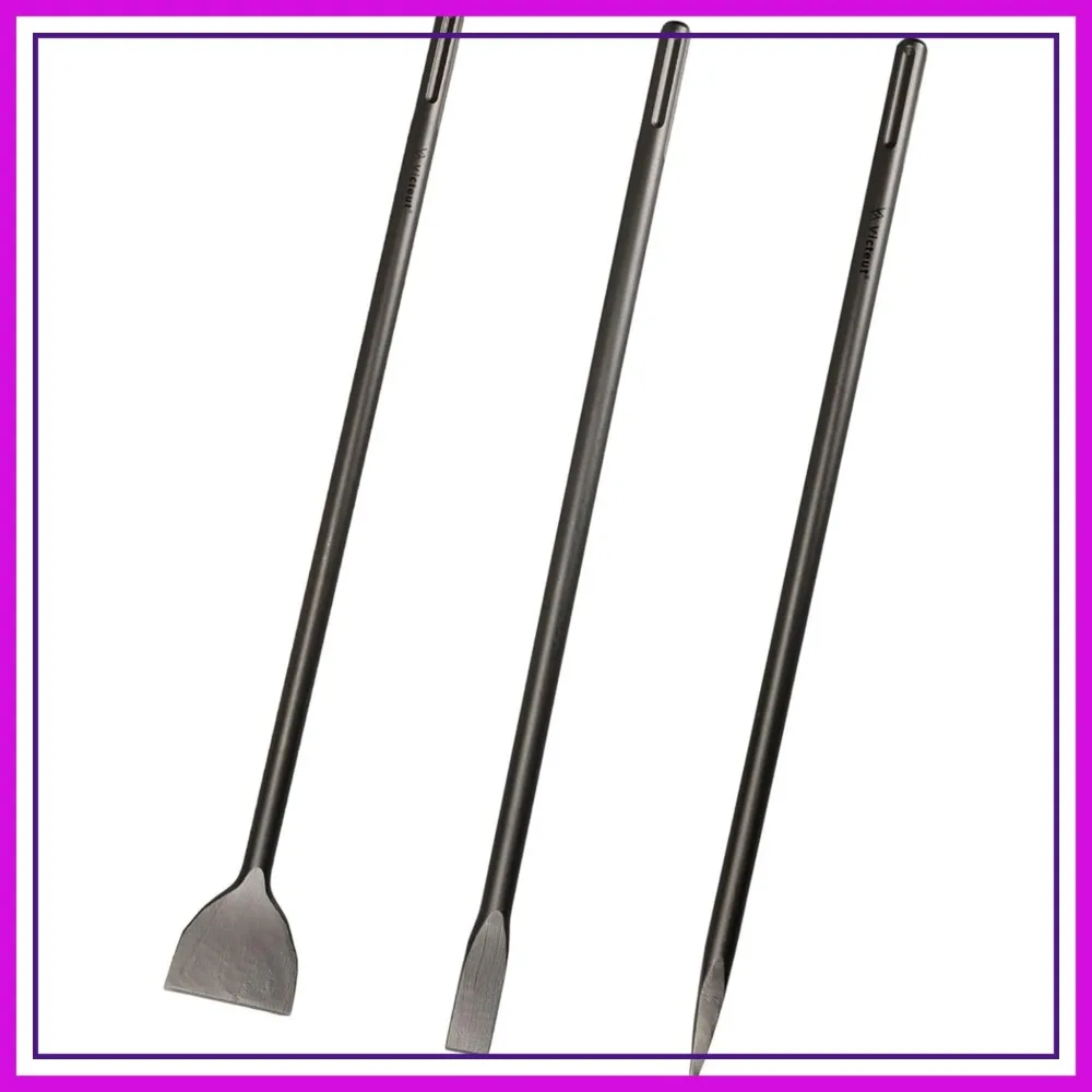 

24 Inch SDS Max 3pc Set - Flat, Point & Scaling Chisels - 40Cr Steel Masonry Concrete Drill Bit for Brick Stone Concrete