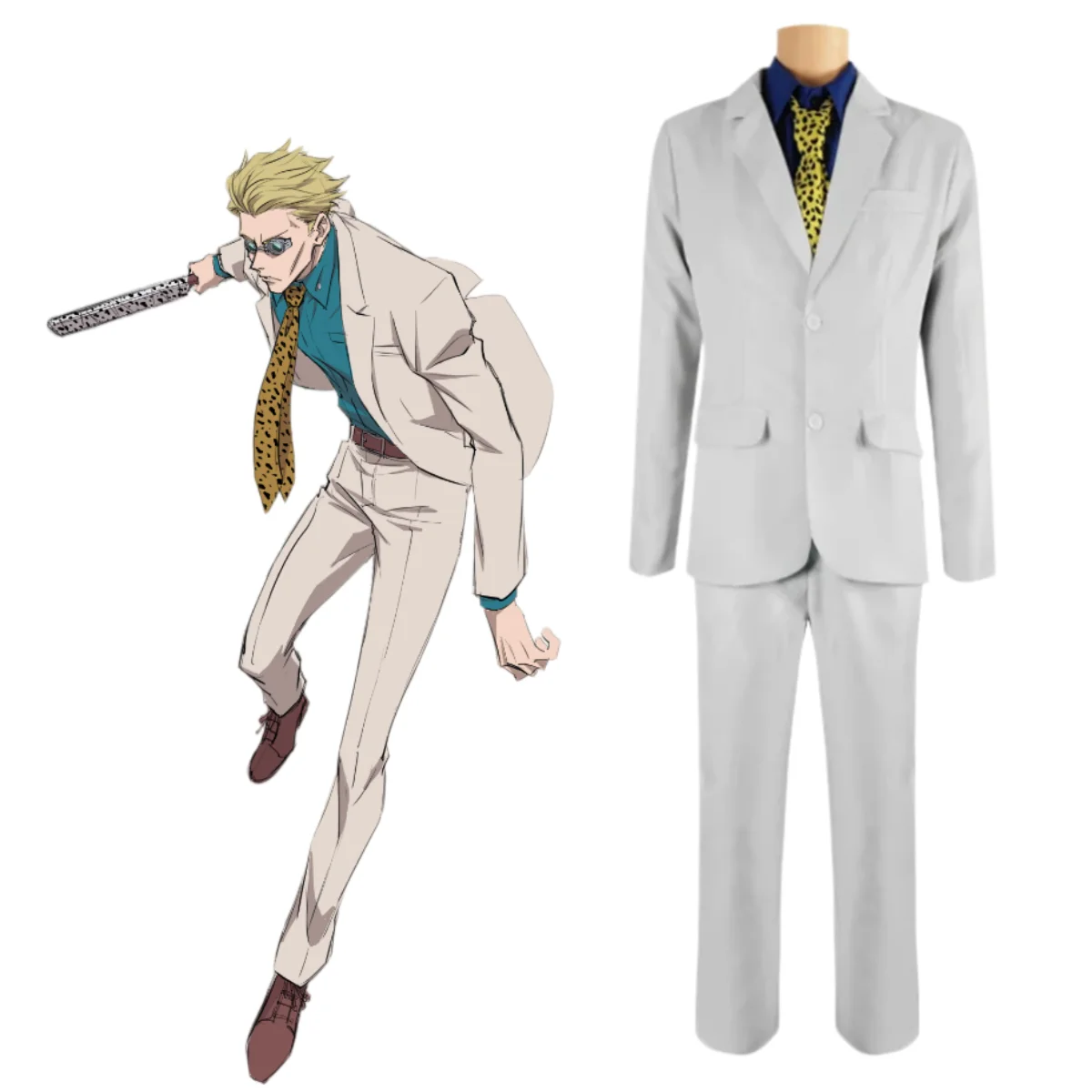 Disfraz de Anime Jujutsu Kaisen Nanami Kento, traje, pantalones, camisa, corbata, conjunto de correas, disfraz de fiesta de Halloween para hombres