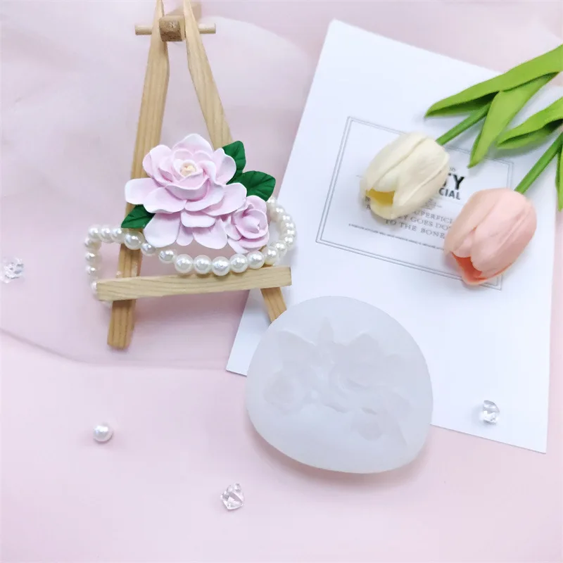 Shape of Gardenia Flower ﻿Silicone Mold DIY Candle Mold for Candle Making Chocolate Baking Fondant Cake Mold