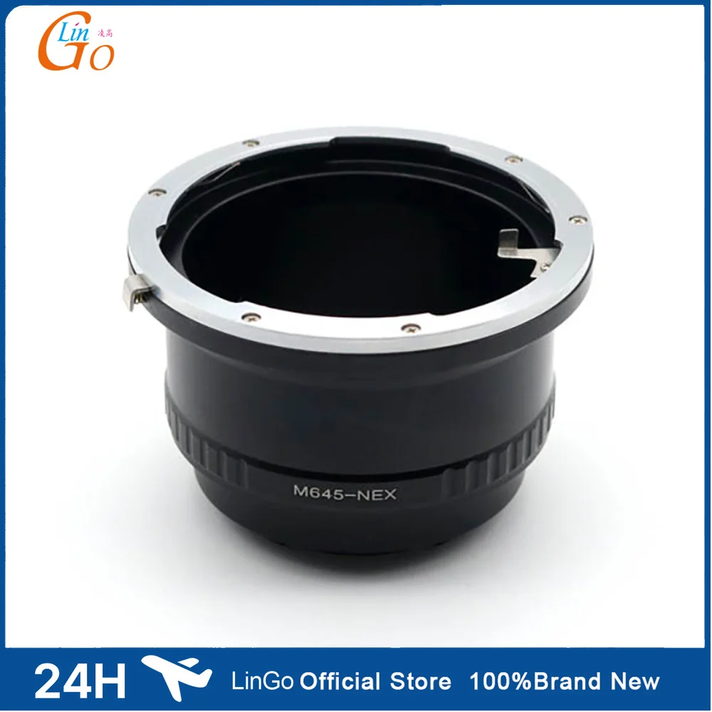 LinGo Metal Mount Adapter Ring M645-NEX for Mamiya 645 Mount Lens to Sony E Mount Camera NEX-3/5/6/7 A6000 A6600 A7 A7s A7r etc.
