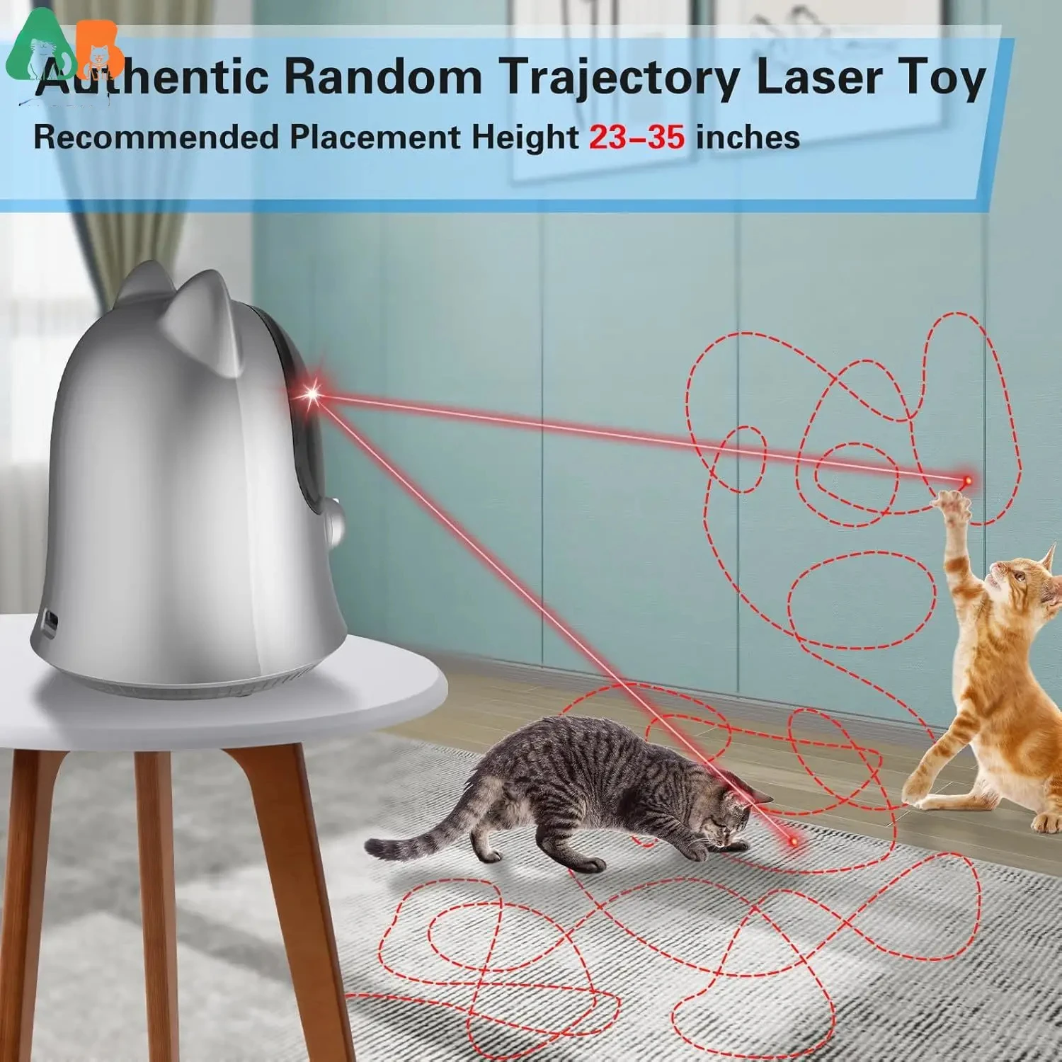 Interactive Laser Pointer Cat Toys for Indoor Cats,Cat Laser Toy Automatic for Bored Indoor Adult Cats/Kittens/Dogs Mouse Snake