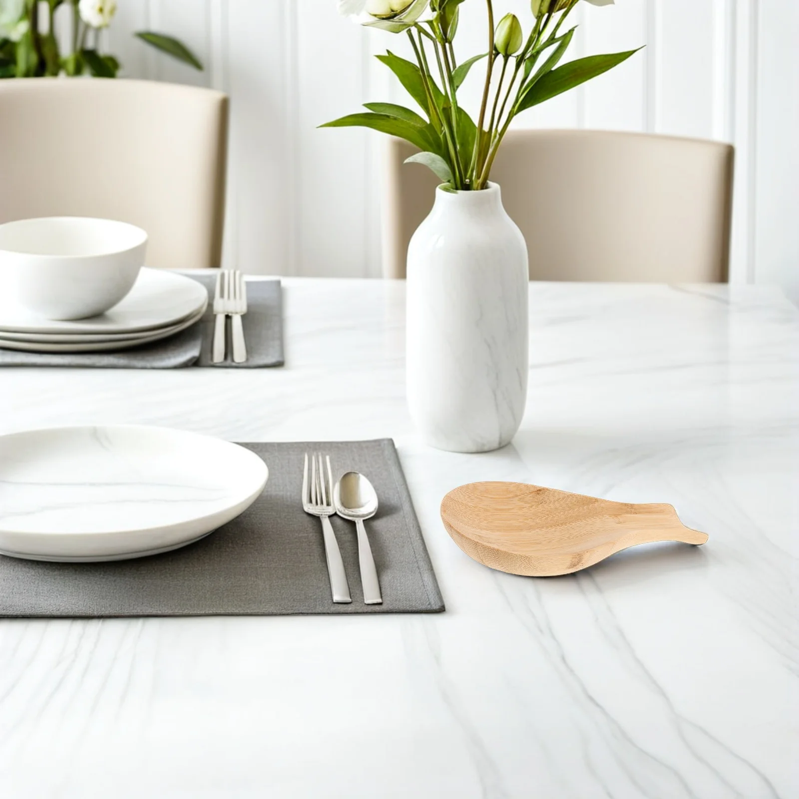 

2Pcs Wood Spoon Rest Holder Kitchen Counter Utensil Organizer for Stove Top Spatula Ladle Chopsticks Rustic Farmhouse Cooking