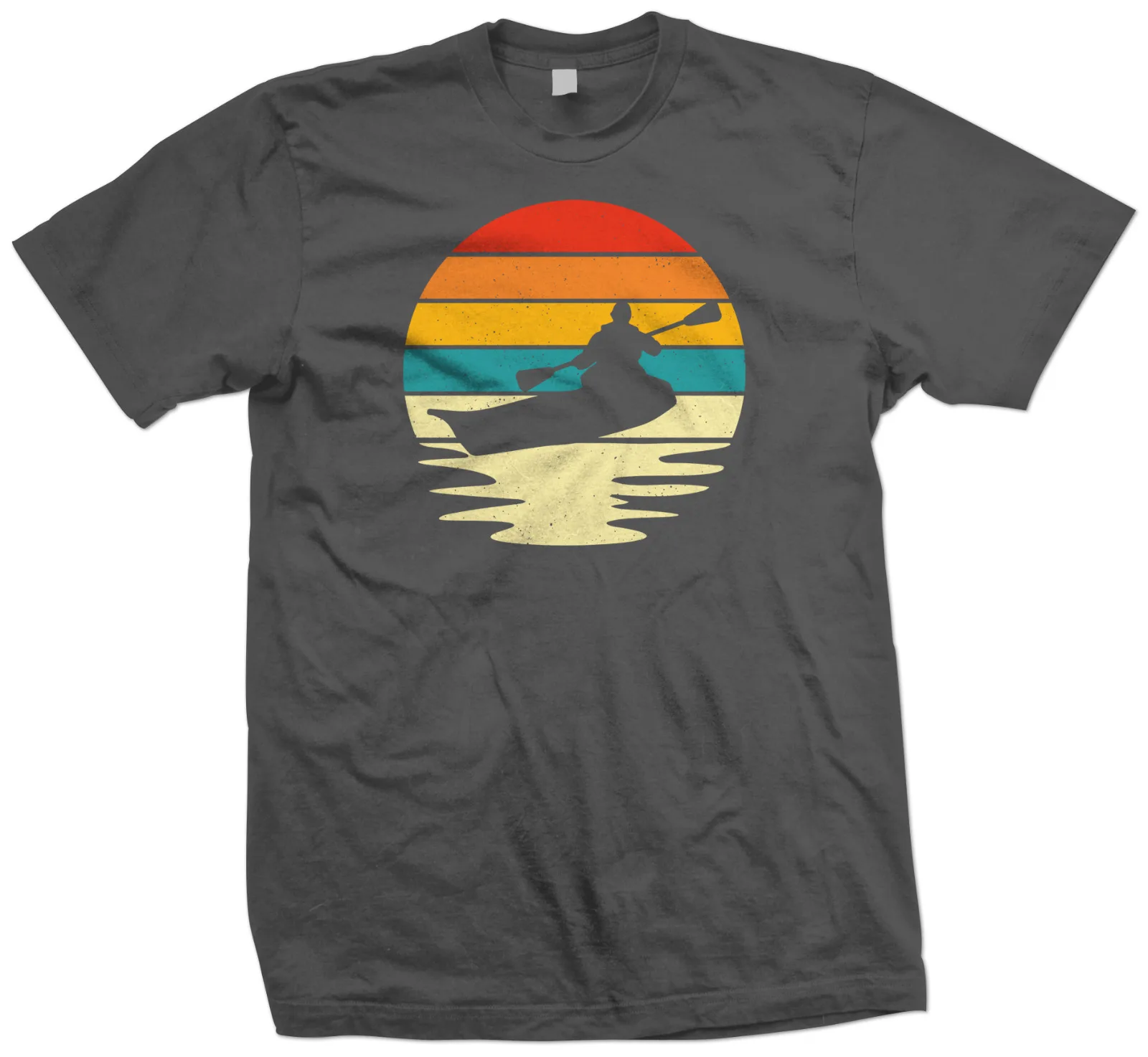 Retro kayak Canoe T Shirt - 5 Colours - XS to 5 XL - Canoeing Sunset T Shirt