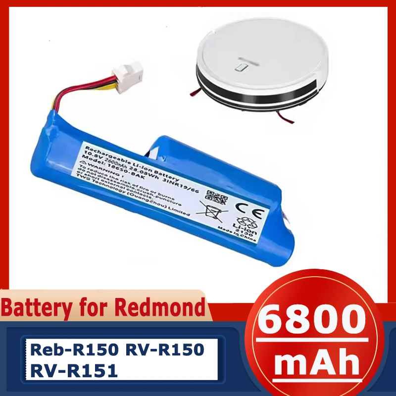 Neuer 10,8 V 6800 mAh Li-Ionen-Akku für Redmond RV-R150 Redmond RV-R151 Vileda VR201 Petpro Roboter-Staubsauger