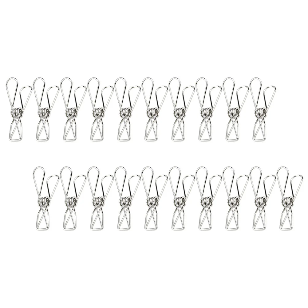 20 Pcs Large Metal Book Clip Potato Chip Storage Binding 20pcs/pack (Silver) Bag Clips