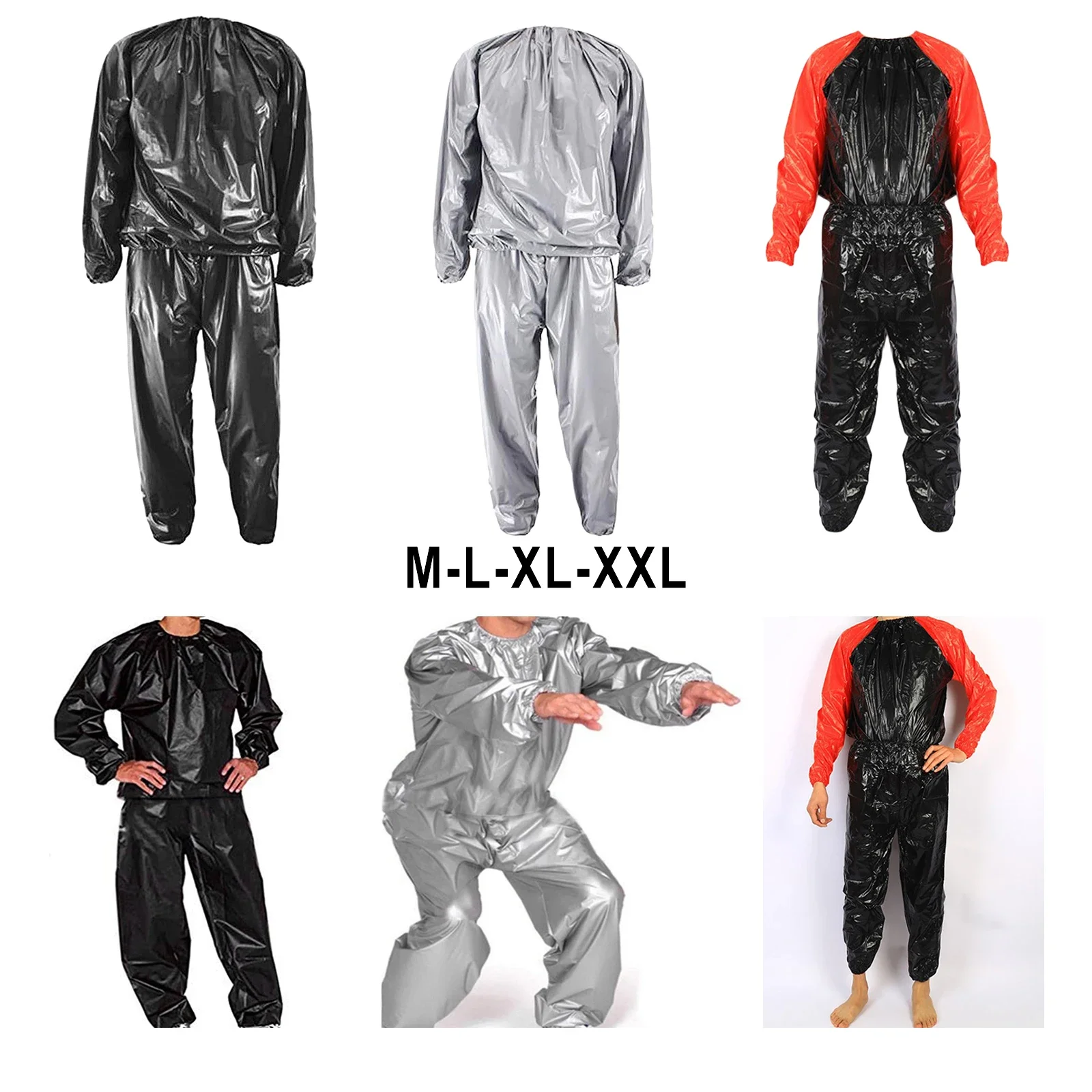 Heavy Duty Fitness Sauna Suit Weight Loss Exercise Gym Home Running Quick Sweat Sweat Suit Lose Weight Hoodie Pants Tracksuit