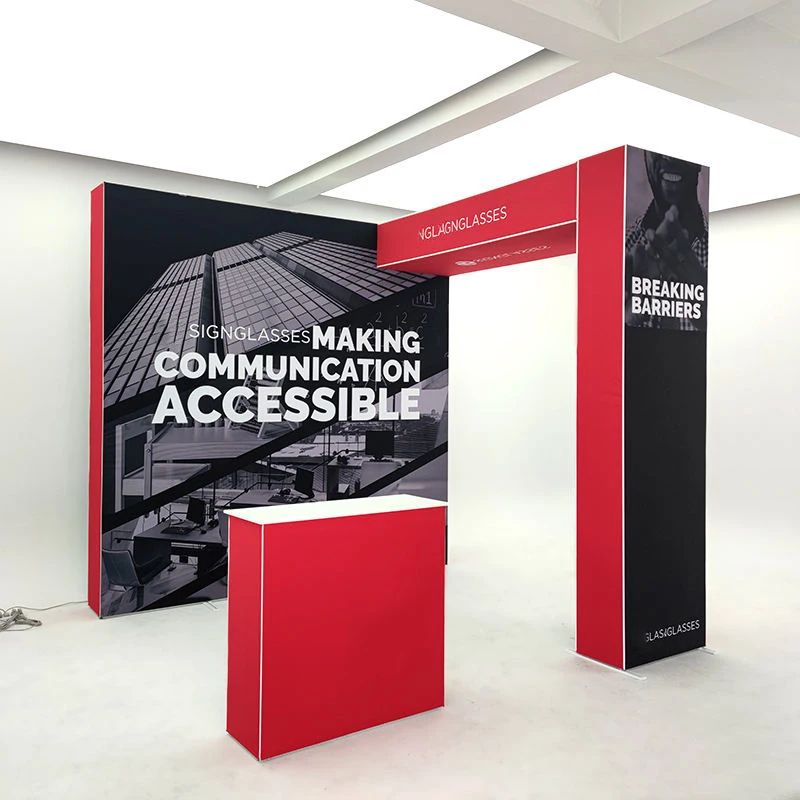 Tubo de aluminio portátil de tamaño personalizado, cabina de exposición Modular ligera de fácil montaje para publicidad