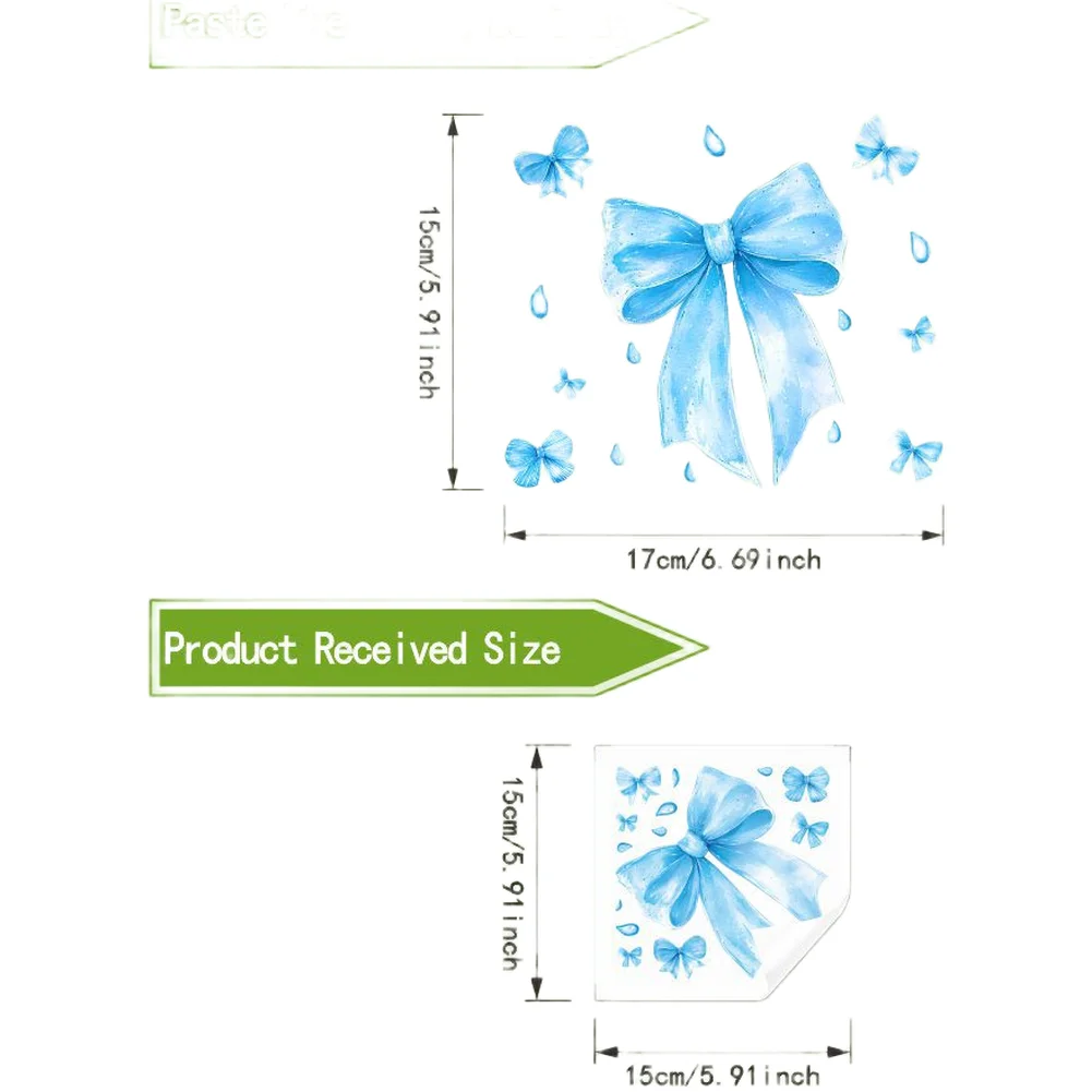 Glow in the Dark Butterfly Bow Sticker Suitable for Indoor Use on Mirrors Tiles Walls and Other Smooth Surfaces