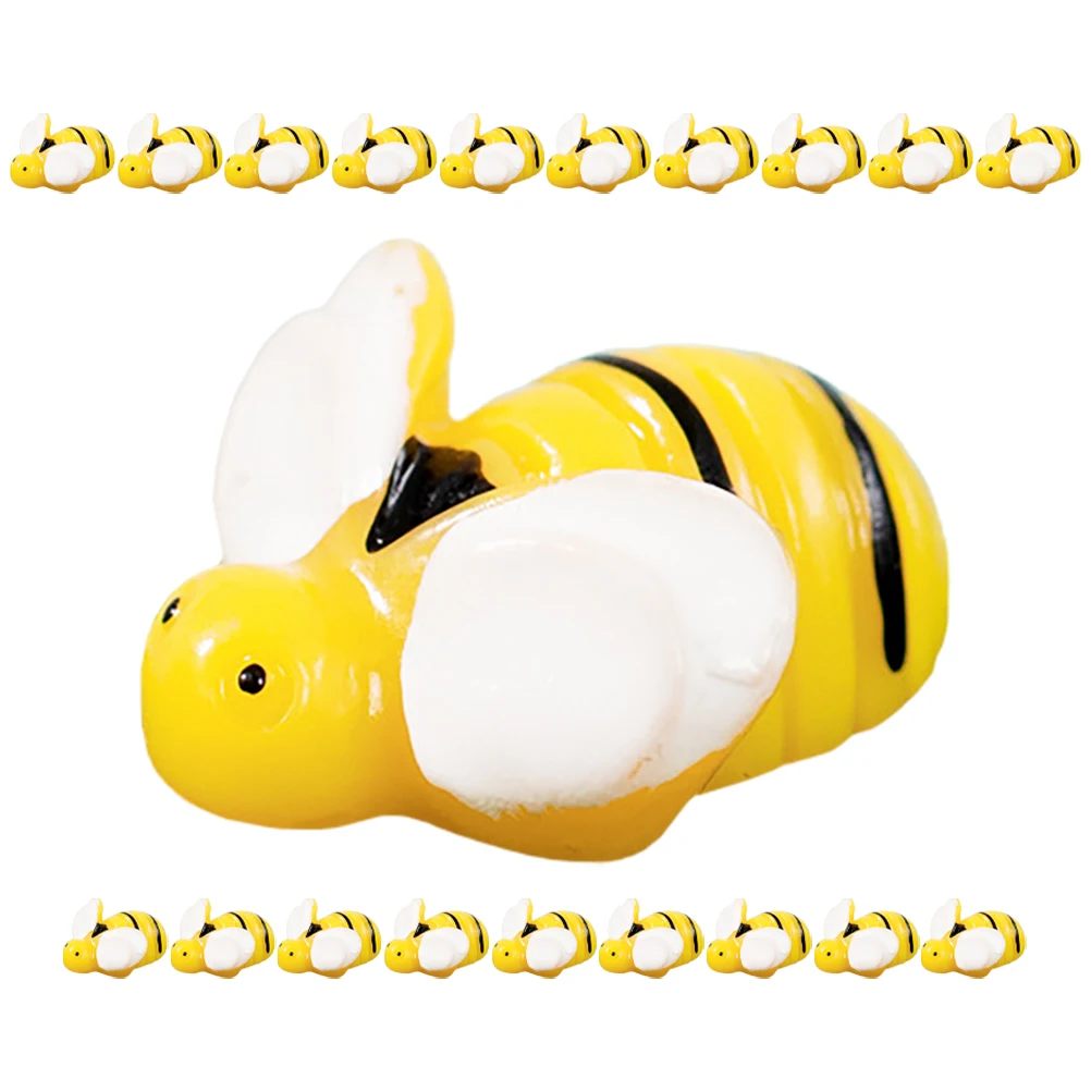 

20 Pcs Bees Resin Figurines Tiny Dollhouse Decor Garden Decor Home Desk Accessories Craft Supplies Realistic Gifts
