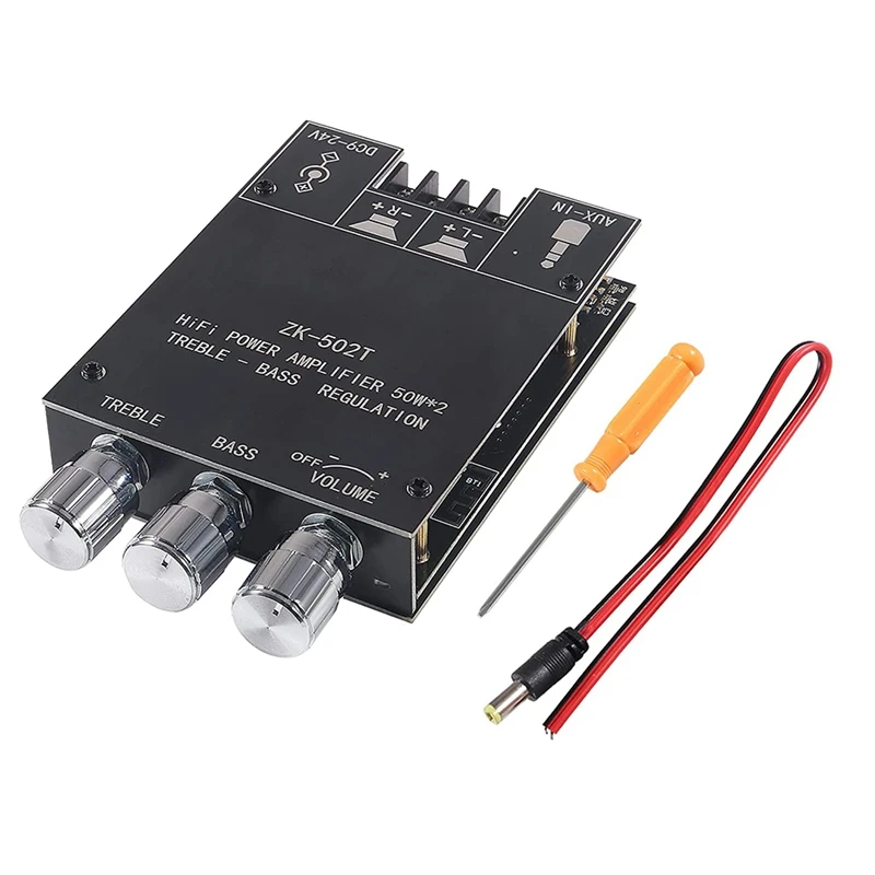 

Плата усилителя звука Φ Bluetooth 5,0 50W + 50W 2,0 Channel AUX BT Stereo Amp Module ZK-502T