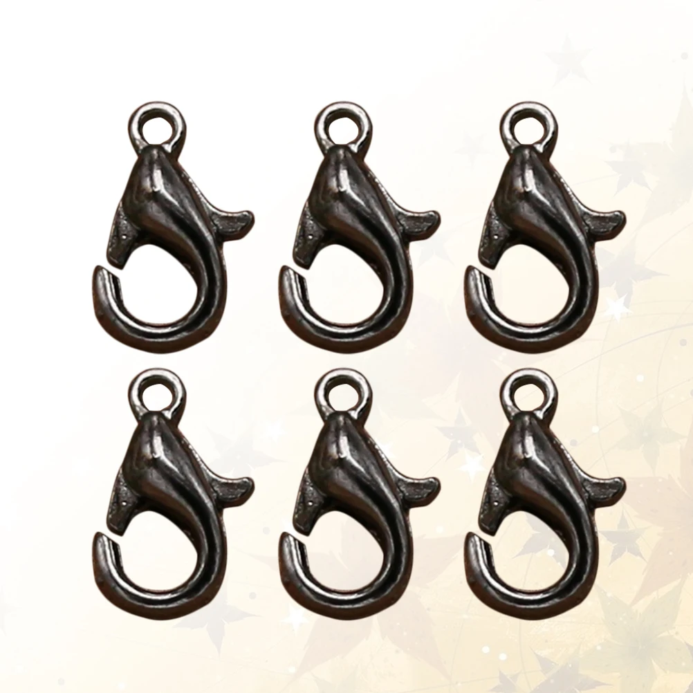 

100 Pcs Charms Lobster Clasp Accessories Jewelry Making Clasps Alloy Buckle Black
