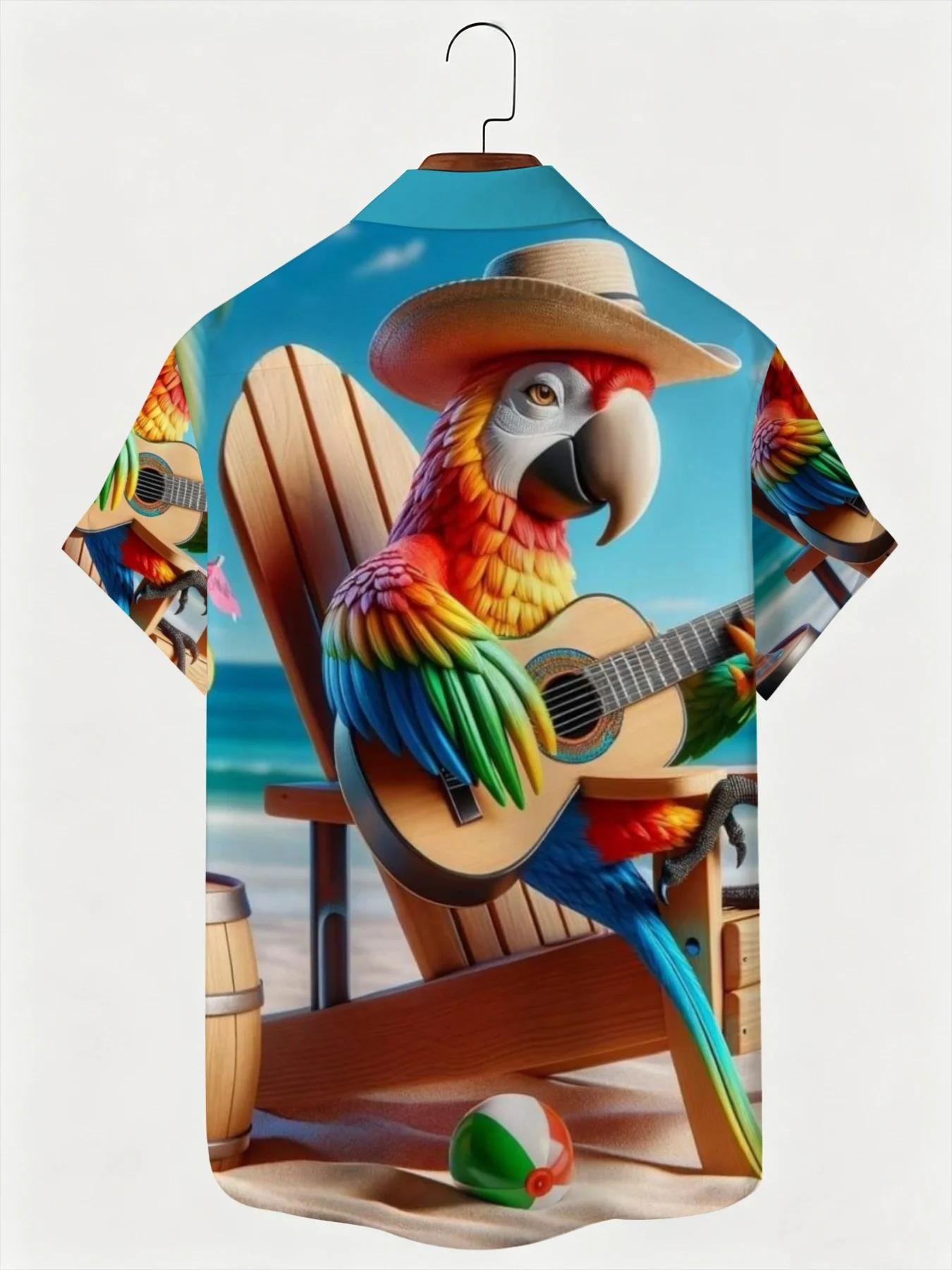 Men's short-sleeved shirt for summer beach vacation, featuring fun animal 3D prints, trendy loose fit, and quick-drying design.