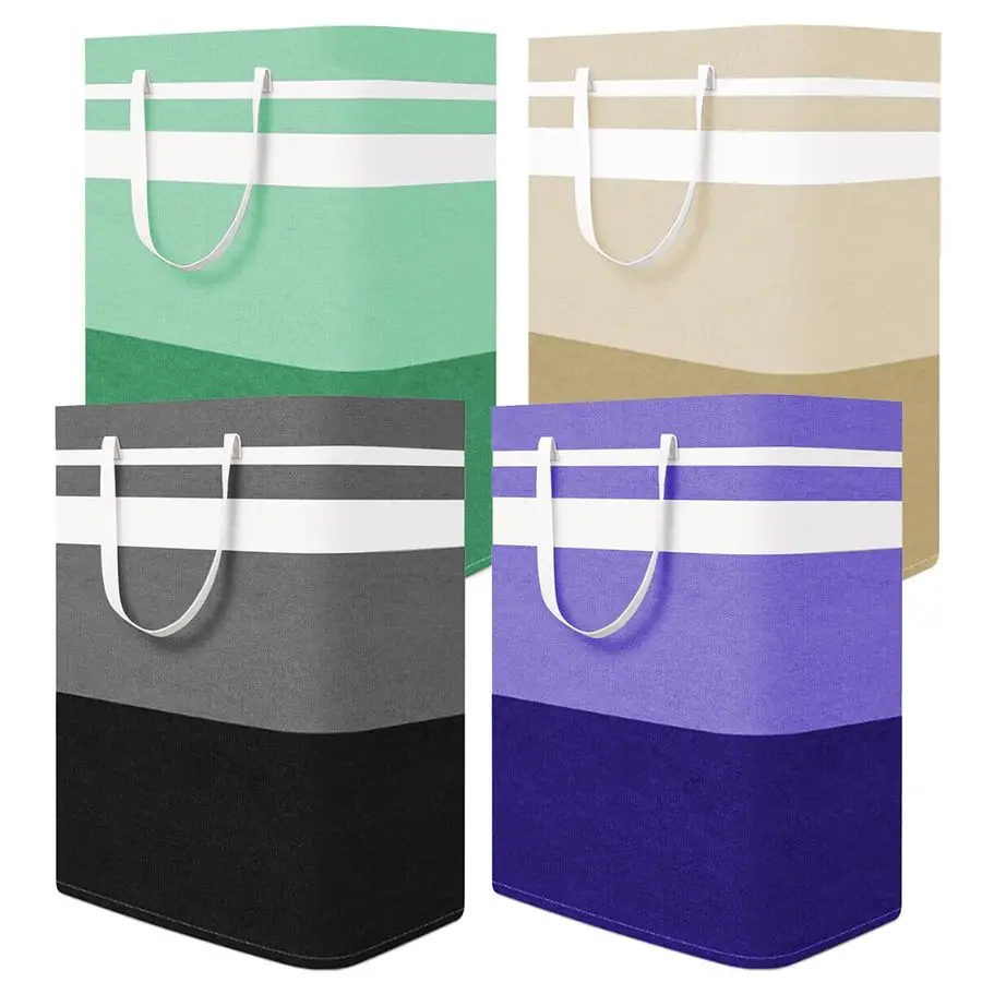 

4Pack Foldable Laundry Basket,Large Laundry Baskets with Handles,Waterproof Laundry Hamper,Collapsible Laundry Hampers for Cloth